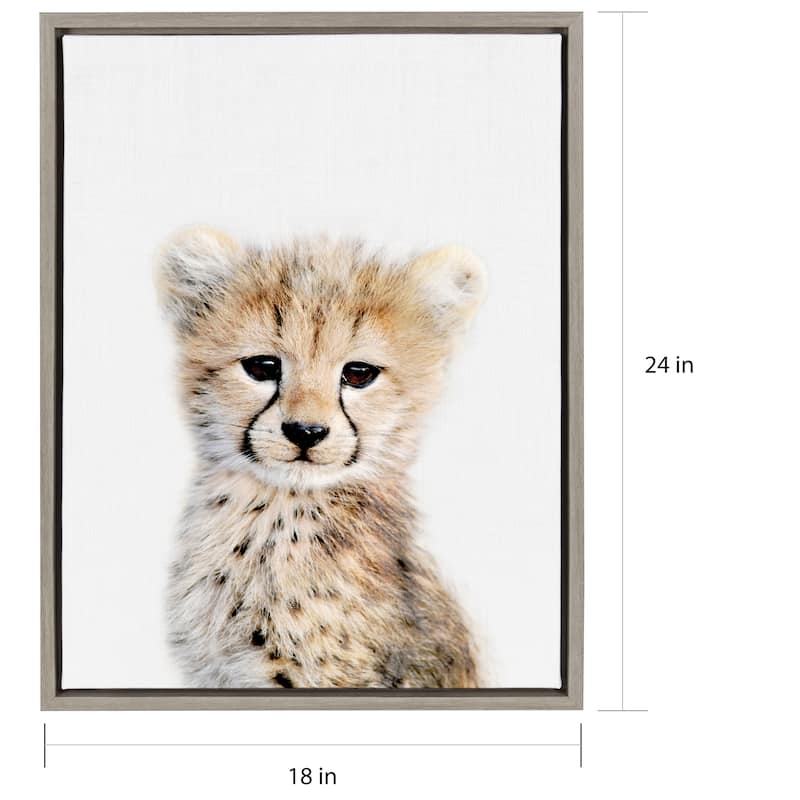 Kate and Laurel Sylvie Cheetah Framed Canvas by Amy Peterson