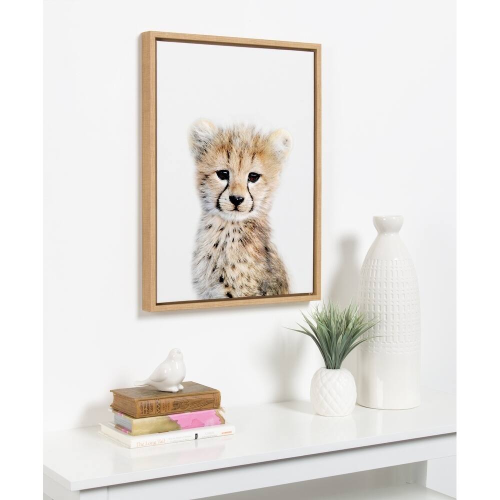Kate and Laurel Sylvie Cheetah Framed Canvas by Amy Peterson