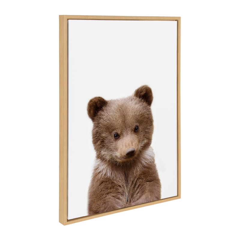 Kate and Laurel Sylvie Baby Bear Framed Canvas by Amy Peterson
