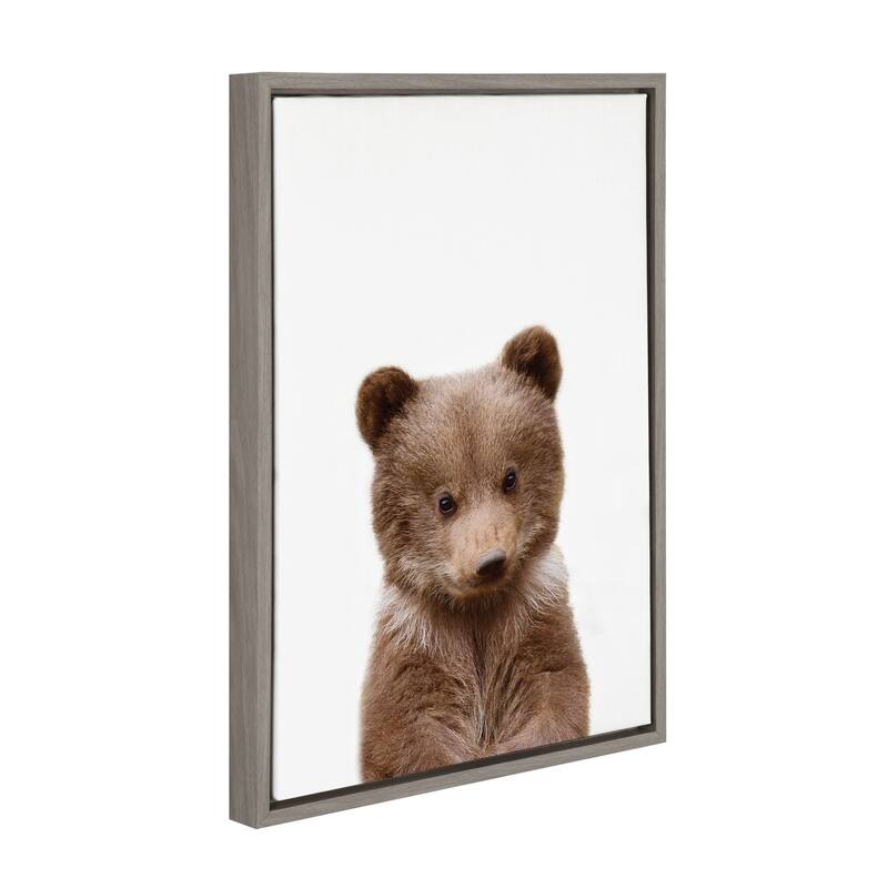 Kate and Laurel Sylvie Baby Bear Framed Canvas by Amy Peterson