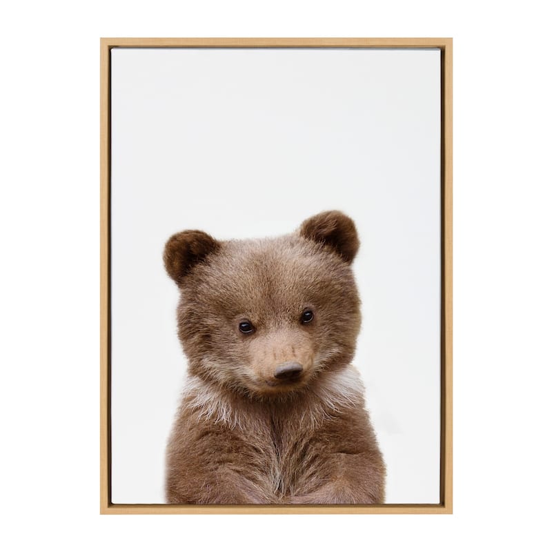 Kate and Laurel Sylvie Baby Bear Framed Canvas by Amy Peterson
