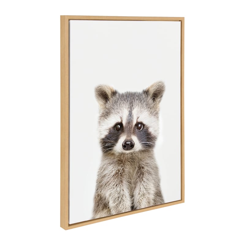 Kate and Laurel Sylvie Raccoon Framed Canvas by Amy Peterson