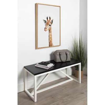 Kate and Laurel Sylvie Baby Giraffe Framed Canvas by Amy Peterson