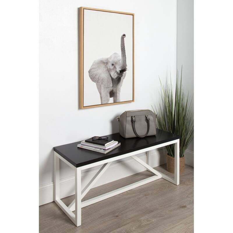 Kate and Laurel Sylvie Young Elephant Framed Canvas by Amy Peterson