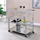 Fairbanks Contemporary Chrome Serving Cart by FOA - Thumbnail 0
