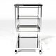 Fairbanks Contemporary Chrome Serving Cart by FOA - Thumbnail 2
