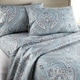 preview thumbnail 4 of 4, Vilano Deep Pocket Ultra-Soft Pure Melody 4-piece Paisley Bed Sheet Set Aqua - Full