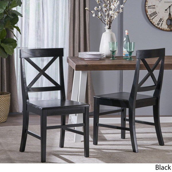 White//Walnut Christopher Knight Home Truda Farmhouse Acacia Wood Dining Chairs Finish Frame