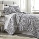 preview thumbnail 3 of 4, Lightweight Pure Melody 3-piece Paisley Quilt Set Black - Full - Queen