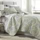 Vilano Ultra-soft Lightweight Pure Melody 3-piece Paisley Quilt Set - Green - Twin - Twin XL