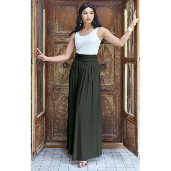 Shop Koh Koh Womens Long Pleated Flowy Vintage Workwear Flowy Maxi Skirt Overstock 20102628