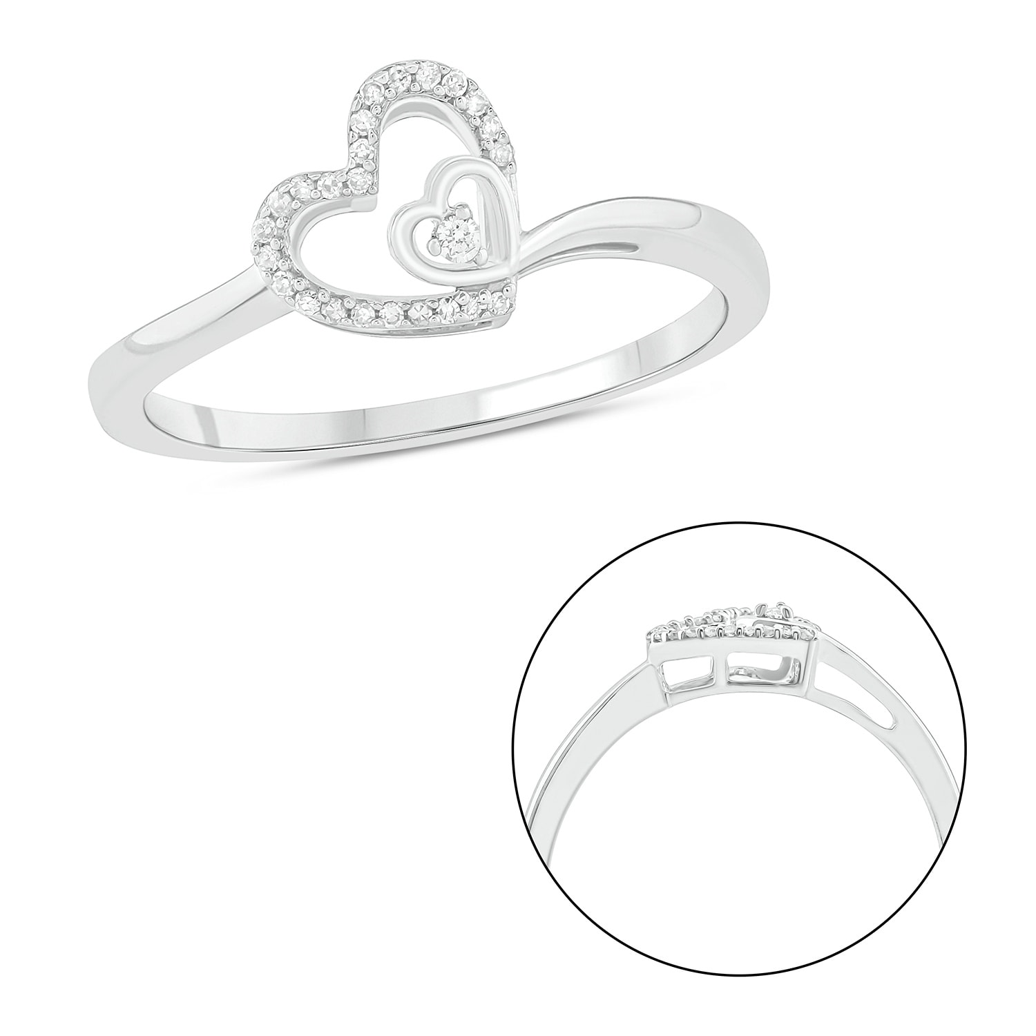 3 Diamond Promise Ring in Sterling Silver Size-10.75 1//20 cttw, G-H,I2-I3