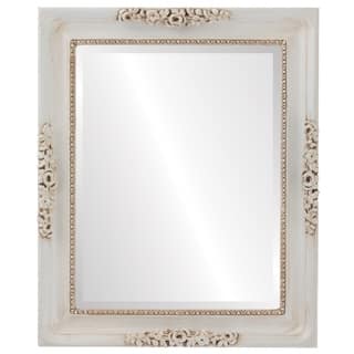Versailles Framed Rectangle Mirror in Antique White - Antique White