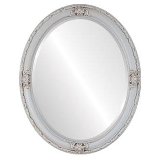 Jefferson Framed Oval Mirror in Antique White - Antique White