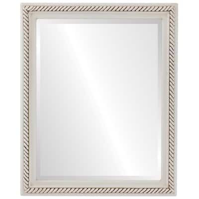 Santa Fe Framed Rectangle Mirror in Antique White - Antique White