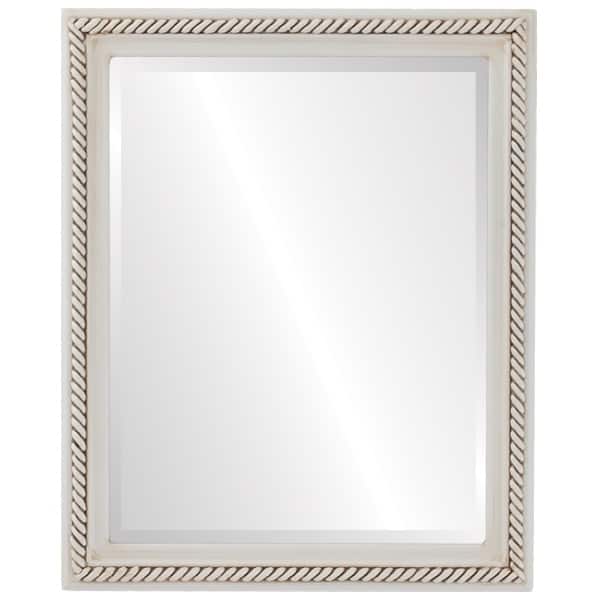 Santa Fe Framed Rectangle Mirror in Antique White - Antique White