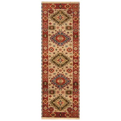 Handmade One-of-a-Kind Kazak Wool Runner (India) - 2'9 x 8'3