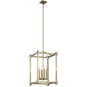 Kichler Lighting Cayden Collection 4-light Natural Brass Foyer Pendant