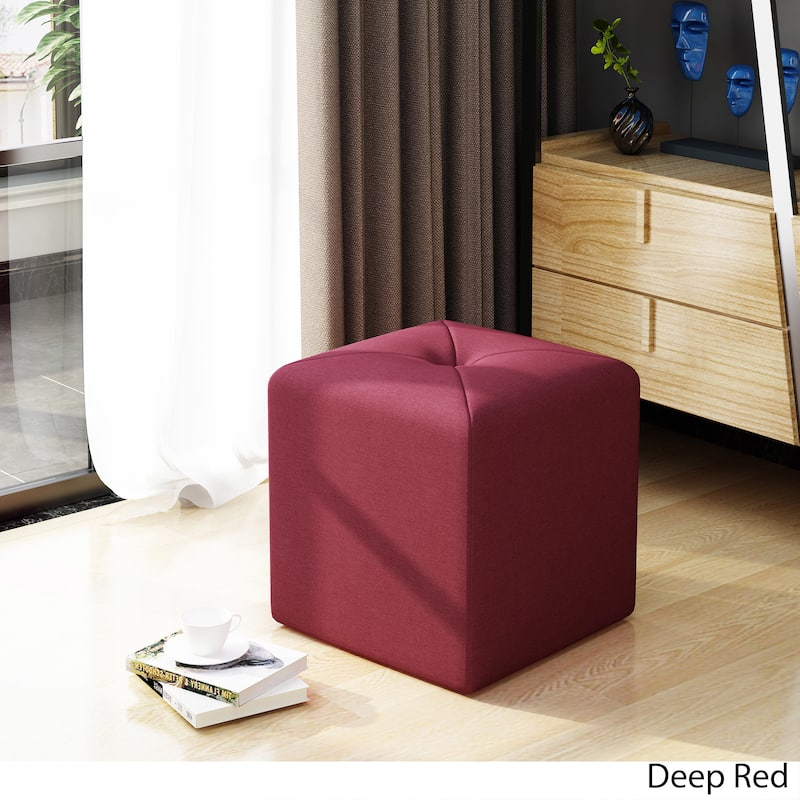 Cayla Square Fabric Ottoman by Christopher Knight Home