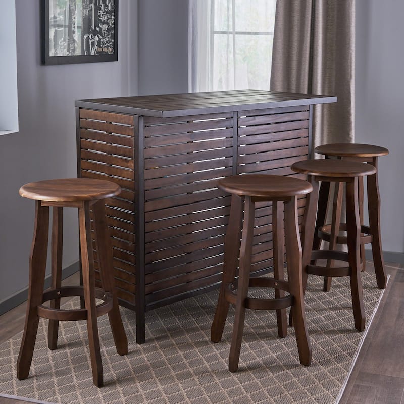 Samala 5-Piece Acacia Wood Bar Set by Christopher Knight Home