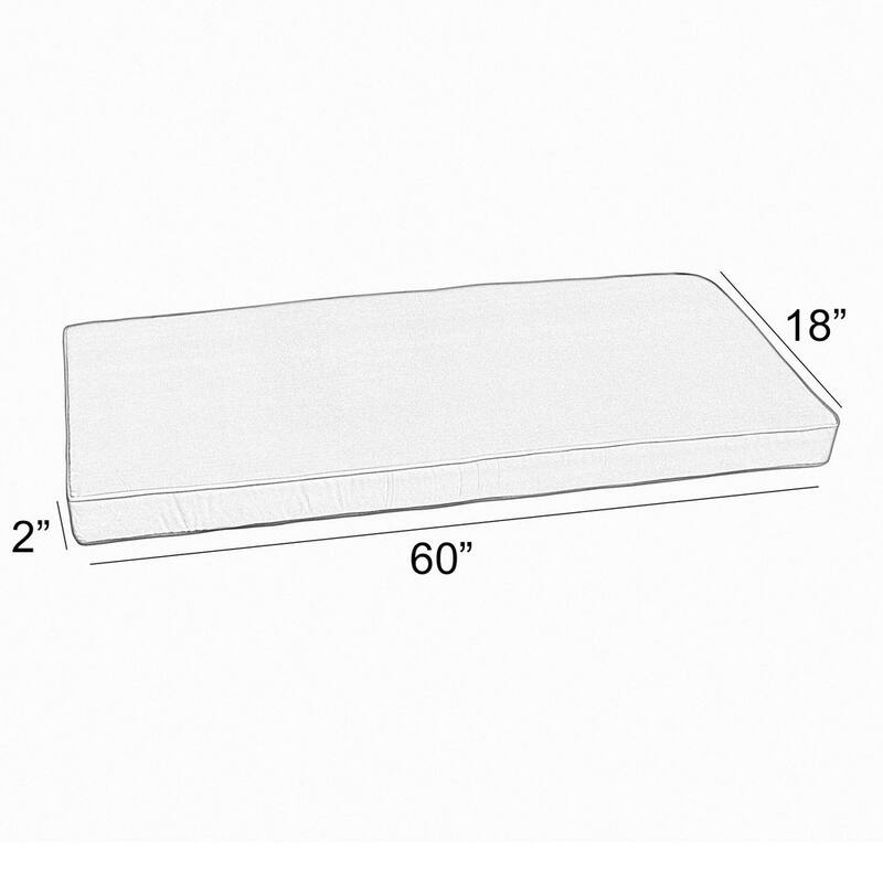 Sunbrella 55 to 60-inch Charcoal Grey Indoor/ Outdoor Bench Cushion