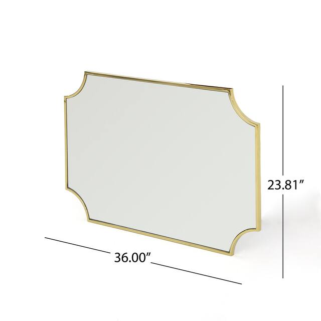 Verne Gold Finish Glam Wall Mirror by Christopher Knight Home - N/A