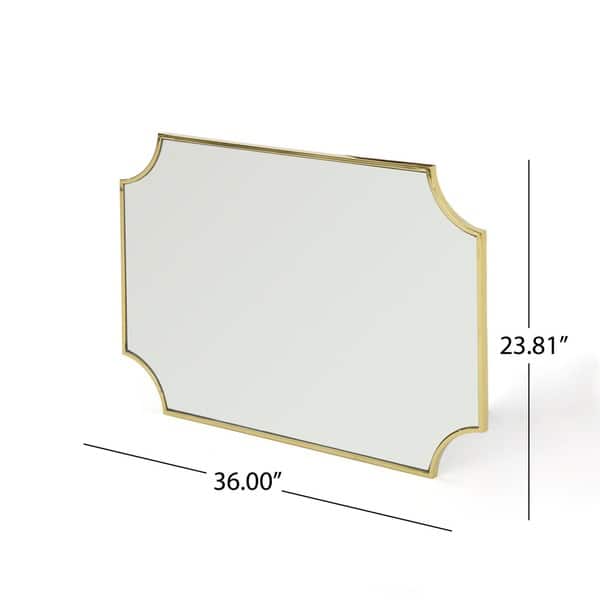 Verne Gold Finish Glam Wall Mirror by Christopher Knight Home - N/A