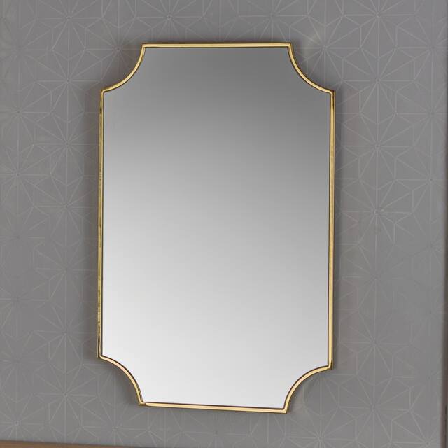 Verne Gold Finish Glam Wall Mirror by Christopher Knight Home - N/A