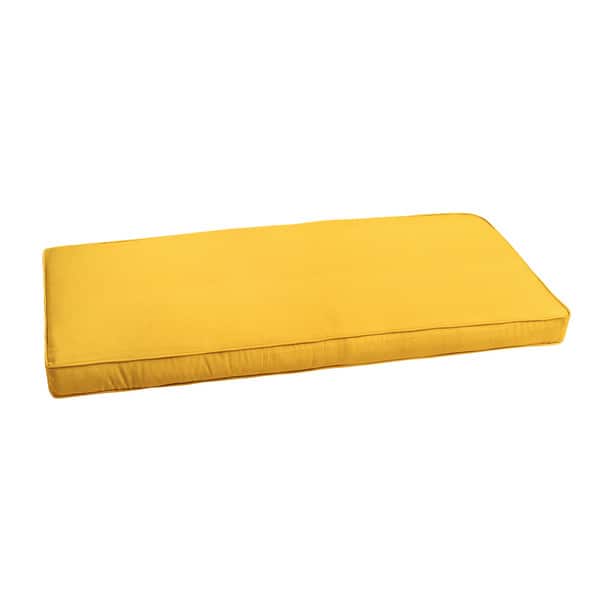 Sunbrella Sunflower Yellow Indoor/ Outdoor Bench Cushion 55" to 60" by