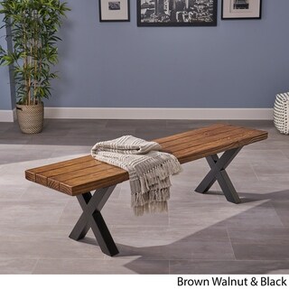 Mitzy Light-Weight Concrete Picnic Dining Bench by Christopher Knight Home