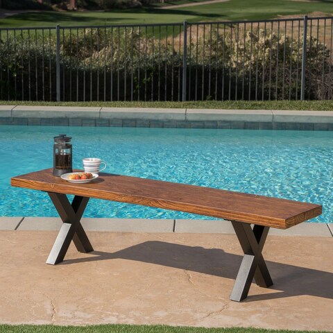 Islamorada Outdoor Light-Weight Concrete Picnic Dining Bench by Christopher Knight Home