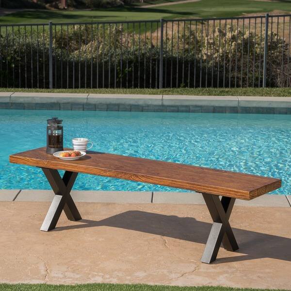 slide 2 of 5, Islamorada Outdoor Light-Weight Concrete Picnic Dining Bench by Christopher Knight Home