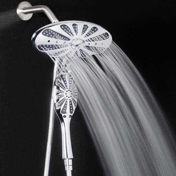 Akdy Oval Chrome Shower Head 2 In 1 Multi Function 3 Settings Massage Jets W Handheld Wand Overstock 20105283