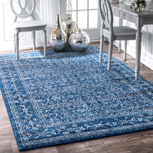 Nuloom Vintage Meval Fl Dark Blue Area Rug 10 X 14 Nuloom Vintage Meval Fl Dark Blue Area Rug 10 X27 X 14