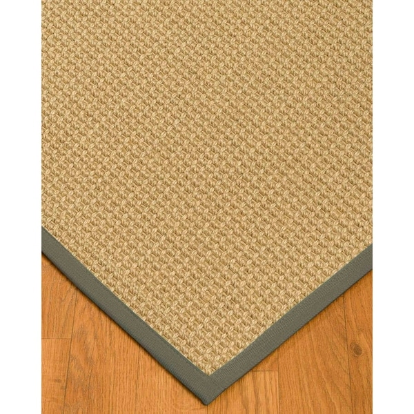 Natural Area Rugs 100%, Natural Fiber Handmade Chunky Logan, Beige Sisal Rug, Green Border - 4' x 6'