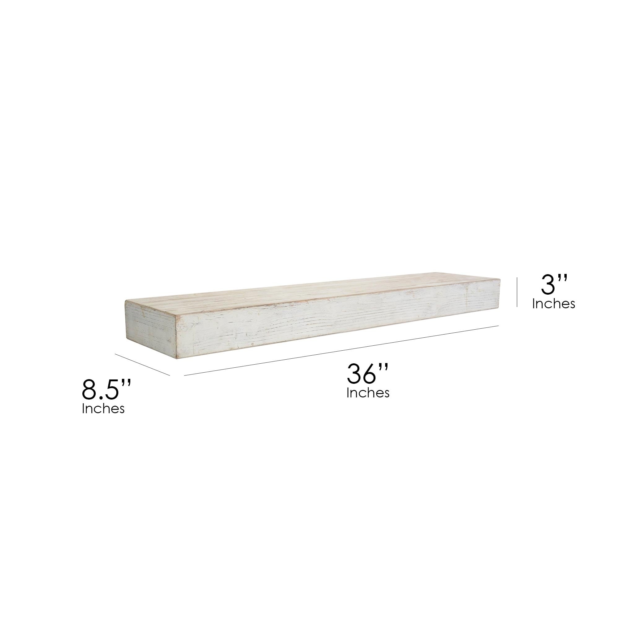 White Wood Distressed Vintage Farmhouse Wall Shelf 28 or 36 - On Sale -  Bed Bath & Beyond - 20444961