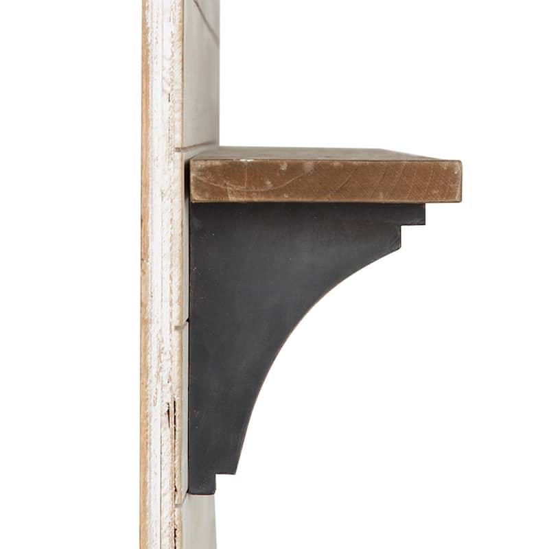 Kate and Laurel Jeran Wood Wall Shelf with 5 Hooks