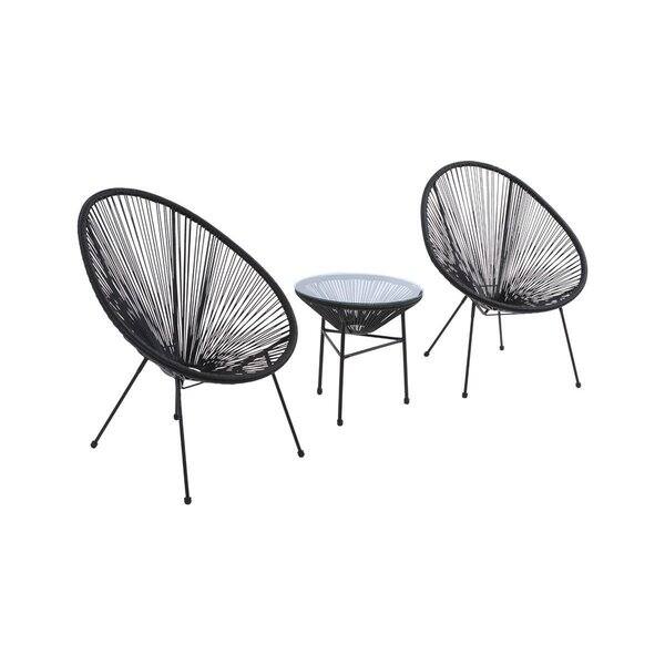 Acapulco All Weather Resort Grade Outdoor Patio Sun Chair 3 Piece Set Black Overstock 20108331