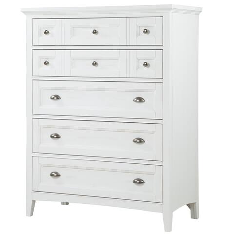 Heron Cove Relaxed Traditional Soft White 5 Drawer Chest
