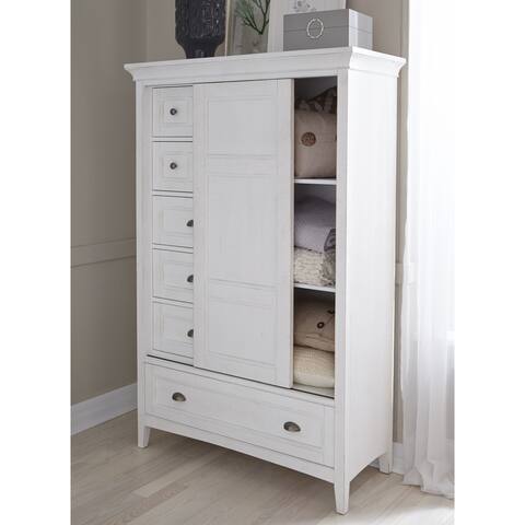 Heron Cove Relaxed Traditional Soft White Sliding Door Chest