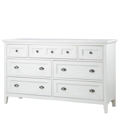Heron Cove Relaxed Traditional Soft White 7 Drawer Dresser