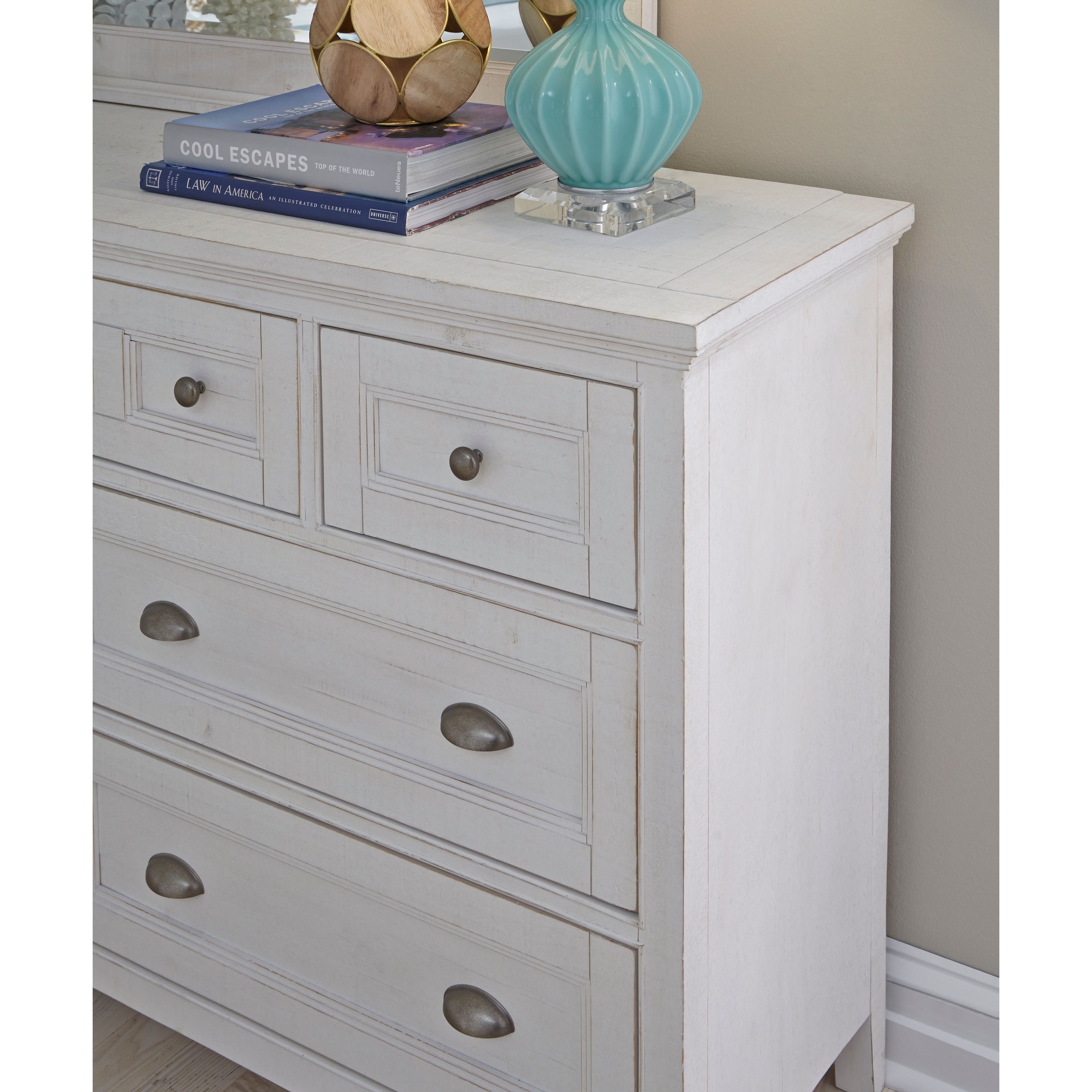 Heron Cove Wood Small Drawer Nightstand in Chalk White by