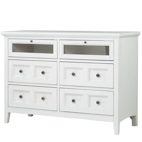 Shop Heron Cove Relaxed Traditional Soft White Media Chest On