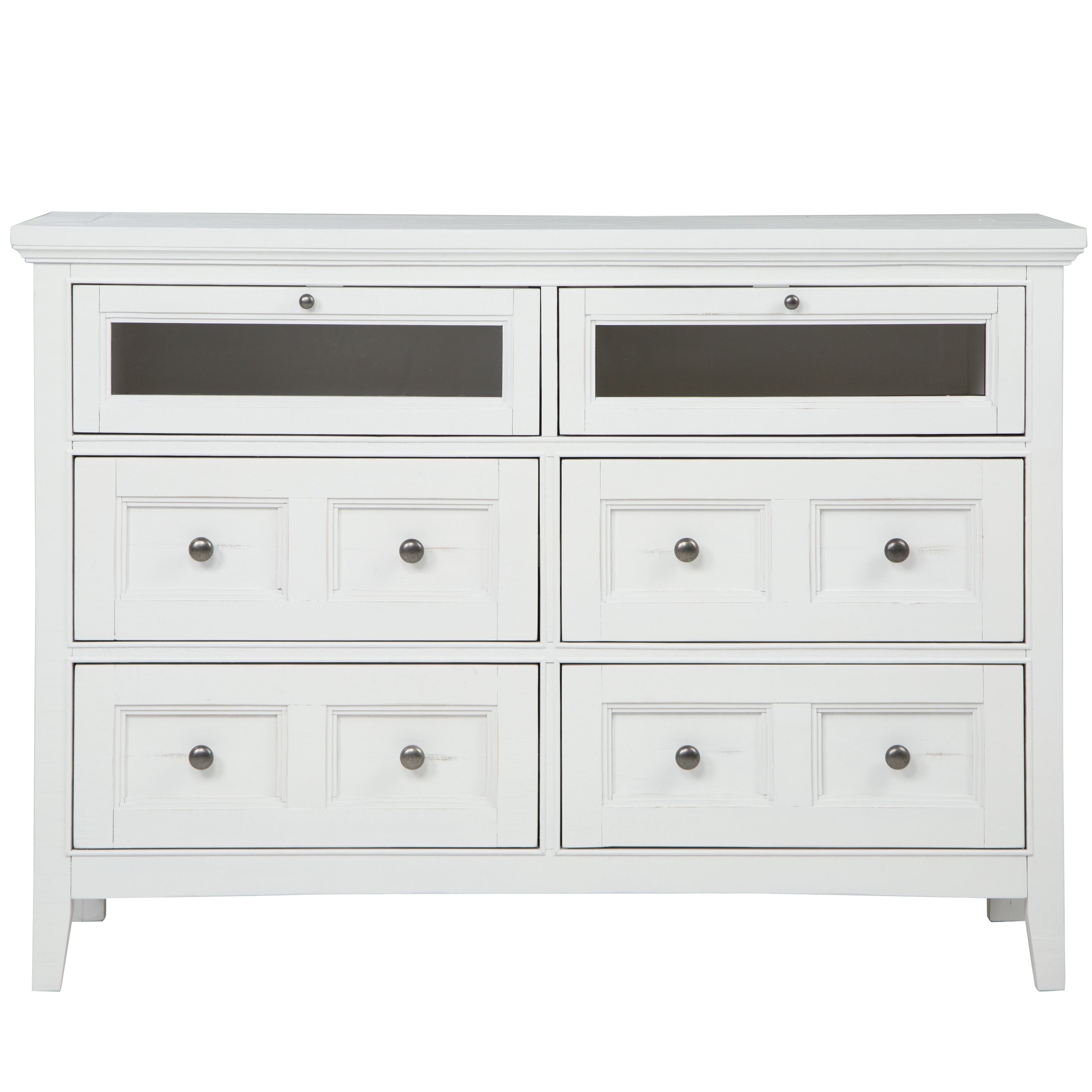 Shop Heron Cove Relaxed Traditional Soft White Media Chest On