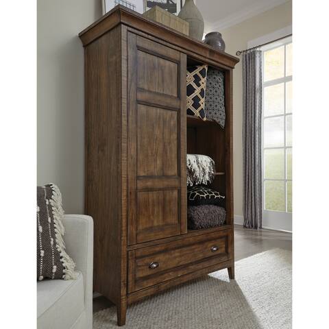 Bay Creek Relaxed Traditional Toasted Nutmeg Sliding Door Chest