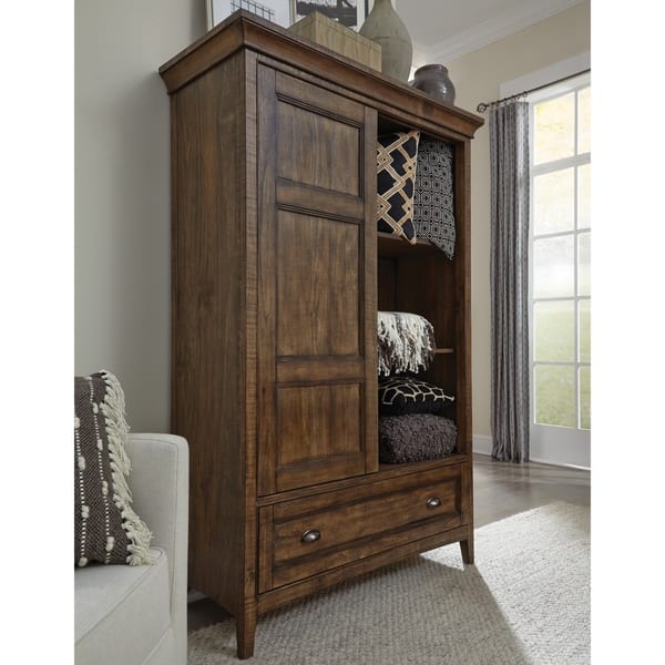 slide 1 of 5, Bay Creek Relaxed Traditional Toasted Nutmeg Sliding Door Chest