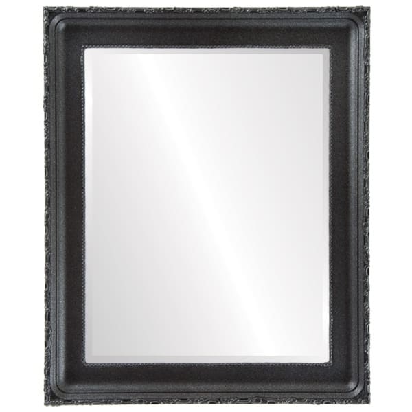 Kensington Framed Rectangle Mirror in Black Silver