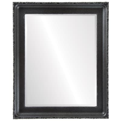 Kensington Framed Rectangle Mirror in Black Silver