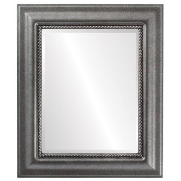 Heritage Framed Rectangle Mirror in Black Silver