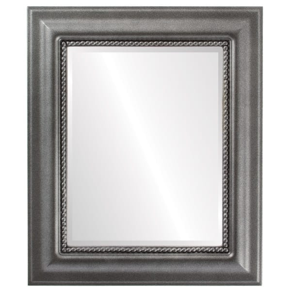 Heritage Framed Rectangle Mirror in Black Silver